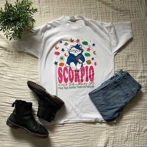 Astrology Sign 90s vintage graphic tee t-shirt oversized Scorpio trend rare BJ